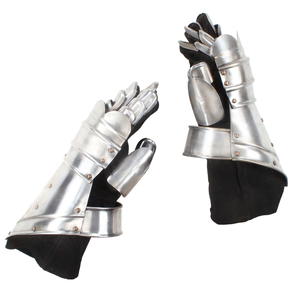 Vidaxl Knights Handschuhe mittelalterliche Replik Larp Stahl Silberfarbe