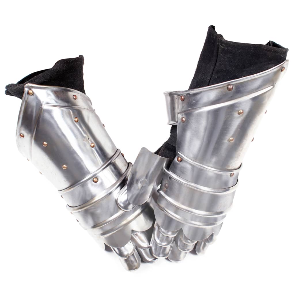 VidaXL knight's gloves Medieval replica Larp Steel silver colored