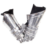 Vidaxl Knight's Gloves Medieval Replica Larp Steel Silver Colored