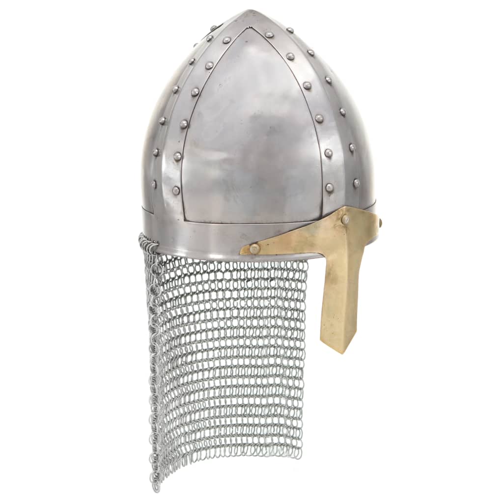 Vidaxl Crusader Hjälm Replica Larp Steel Silver Colored