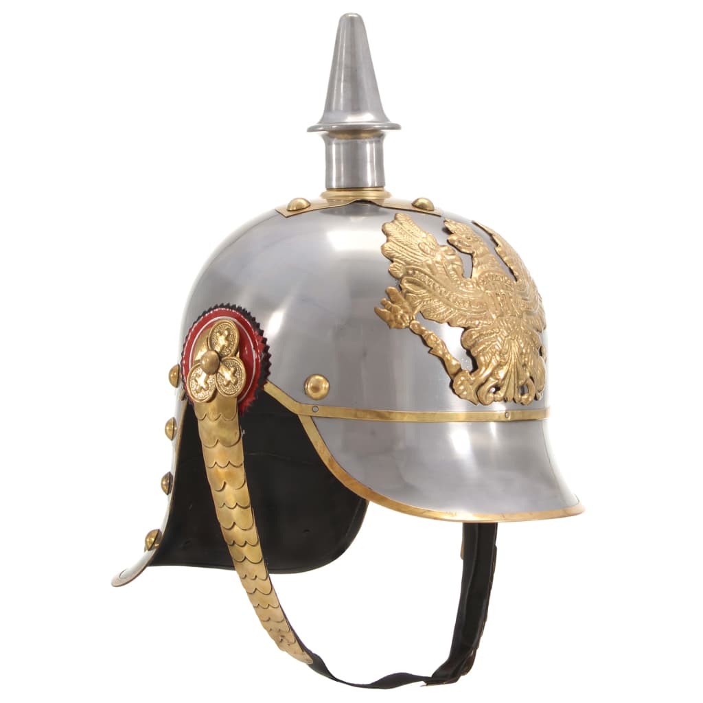 Vidaxl Pickelhaube Germanische Replik Larp Stahl Silberfarbe