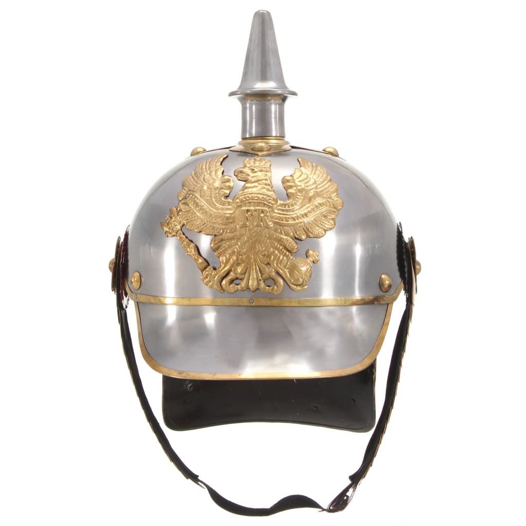 Vidaxl Pickelhaube Germanic Replica LARP jekleno srebrno obarvano