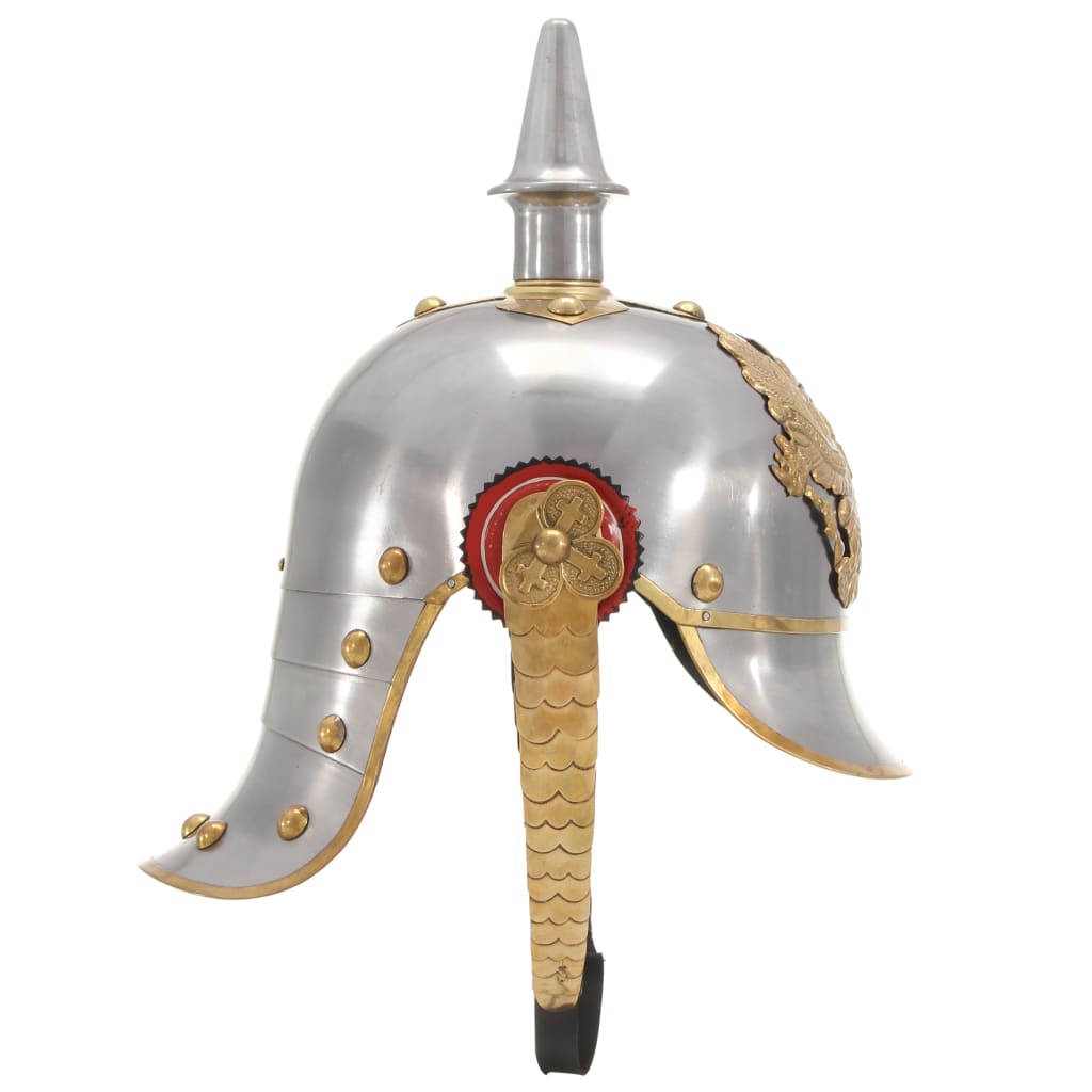 Vidaxl Pickelhaube Germanic Replica Larp Steel Silver Colored