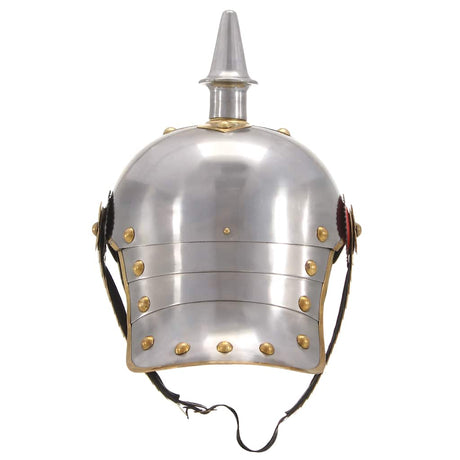 Vidaxl pickelhaube germaans replica larp staal zilverkleurig