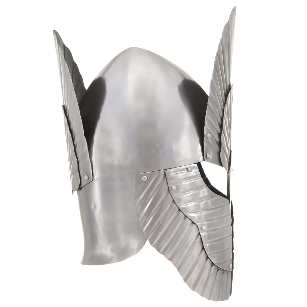 Vidaxl Ridderhelm Medieval Replik Larp Stahl Silberfarbe