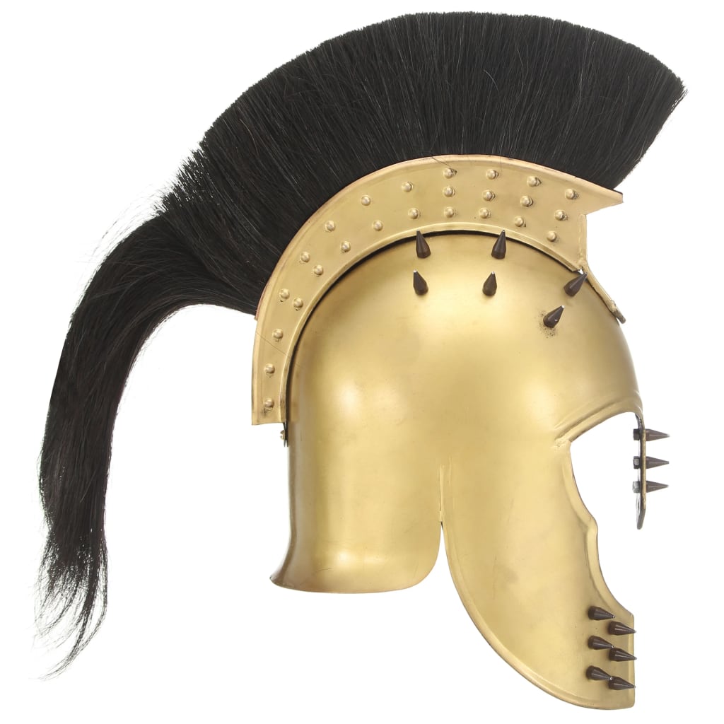 Vidaxl Soldatenhelm Greek Replica Larp Steel Brass -farvet