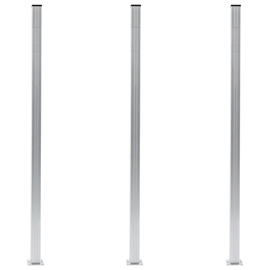 Vidaxl Fence Posts 3 st 185 cm Aluminium