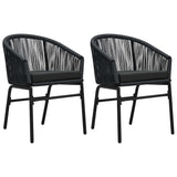 Vidaxl tuinstoelen 2 st pe-rattan zwart