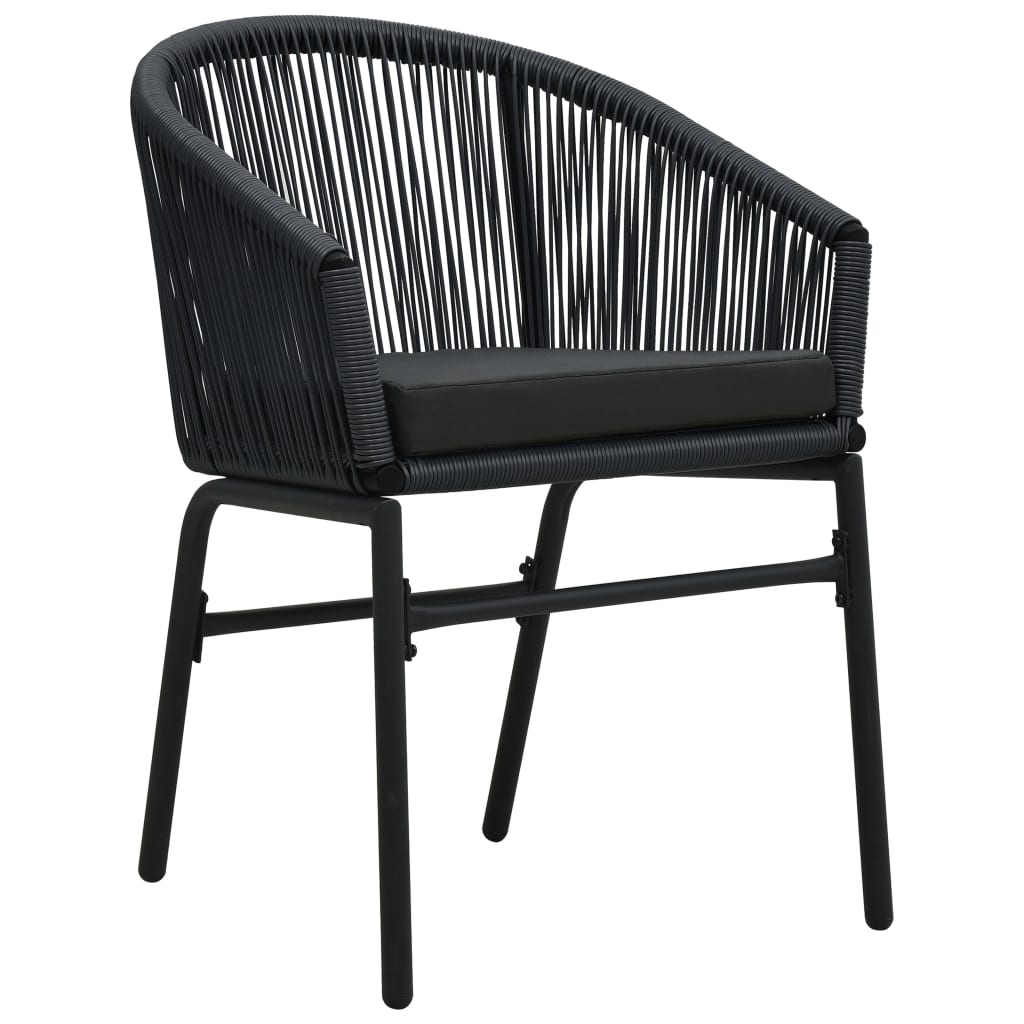 Vidaxl tuinstoelen 2 st pe-rattan zwart