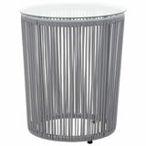 Vidaxl 3-delige bistroset met kussens pe-rattan grijs