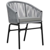 Vidaxl 3-delige bistroset met kussens pe-rattan grijs