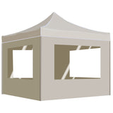 Vidaxl PartyTent plegable con paredes de 2x2 m de crema de aluminio