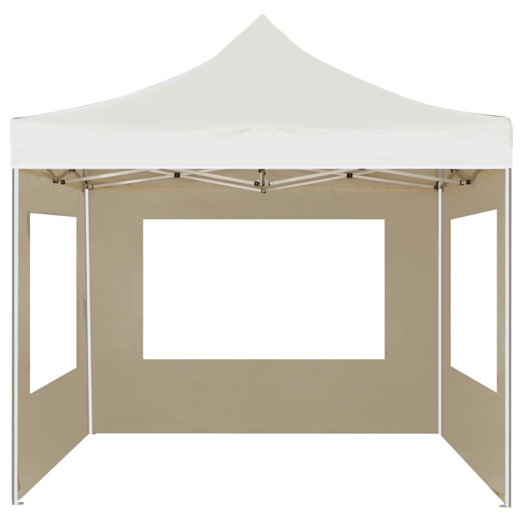 Vidaxl Partytent zložljivo s stenami 2x2 m aluminijasta krema