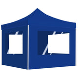 Vidaxl Partytent zložljivo s stenami 2x2 m aluminijasta modra