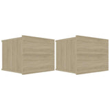 Vidaxl nachtkastjes 2 st 40x30x30 cm bewerkt hout sonoma eikenkleurig
