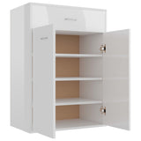 Gabinete de zapatos Vidaxl 60x35x84 cm Madera procesada High Gloss White