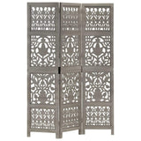 Vidaxl kamerscherm 3 panelen handgesneden 120x165 cm mangohout grijs