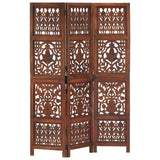 Vidaxl kamerscherm 3 panelen handgesneden 120x165 cm mangohout bruin