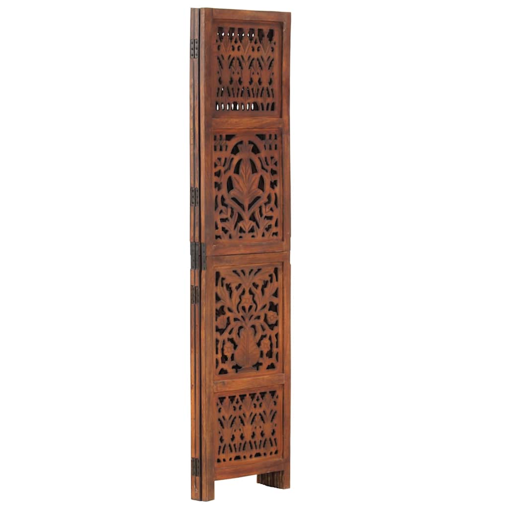 Vidaxl kamerscherm 3 panelen handgesneden 120x165 cm mangohout bruin