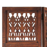 Vidaxl kamerscherm 3 panelen handgesneden 120x165 cm mangohout bruin