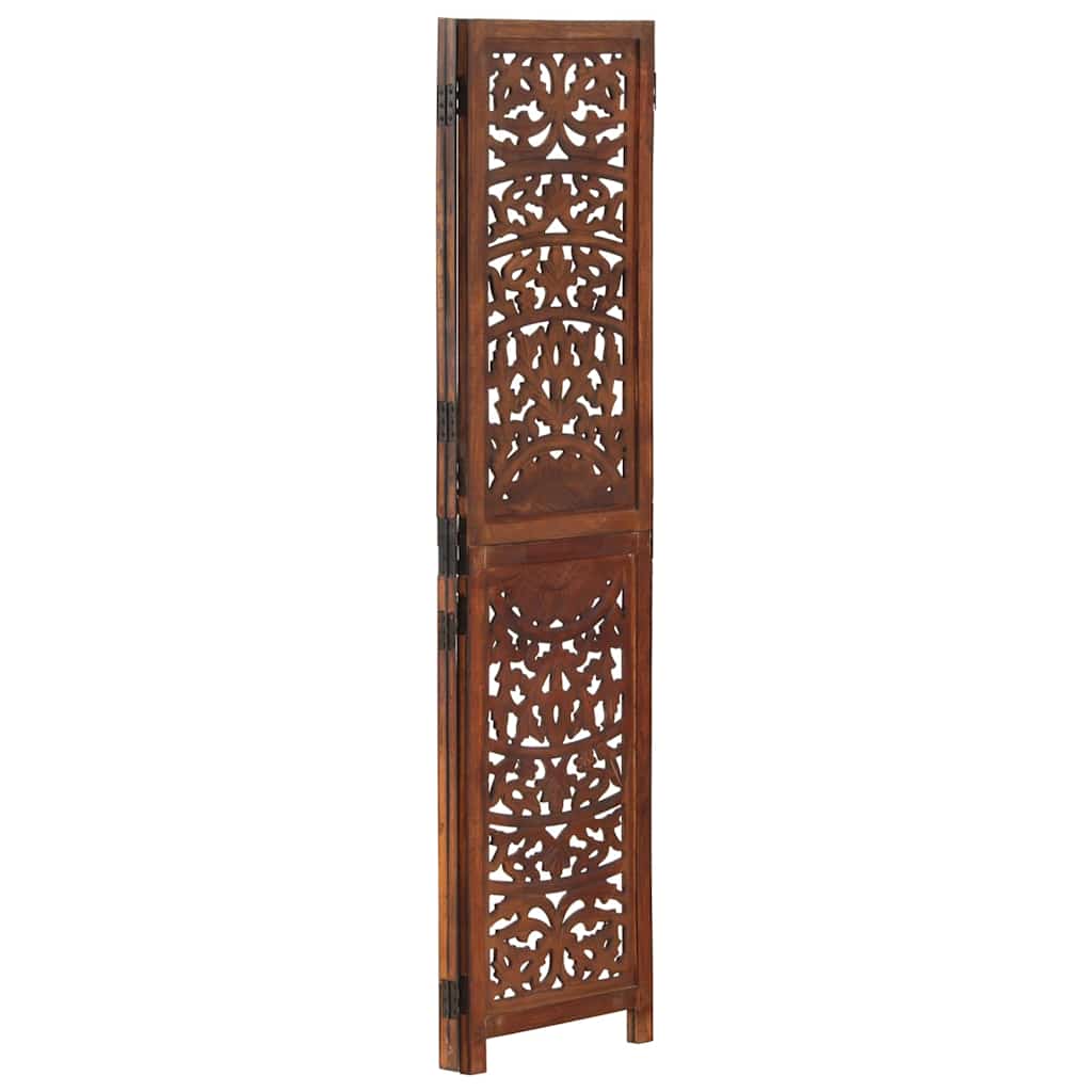 Vidaxl kamerscherm 3 panelen handgesneden 120x165 cm mangohout bruin