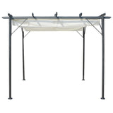 Vidaxl pergola avec toit extensible 3x3 m crème en acier blanc