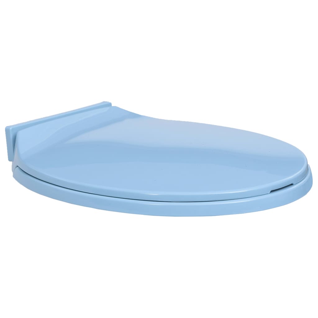 Vidaxl toilet seat soft-close oval blue