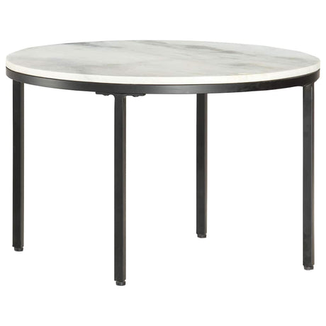 Vidaxl salontafel ø65 cm echt massief marmer wit en zwart