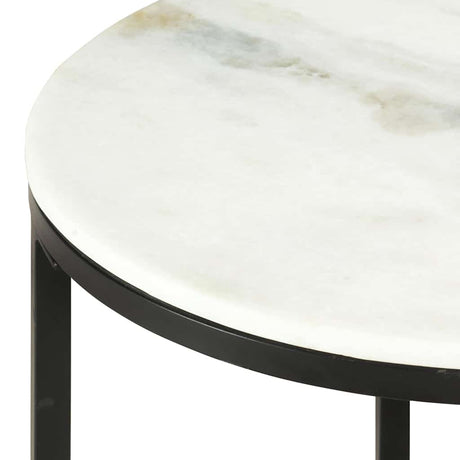 Vidaxl salontafel ø65 cm echt massief marmer wit en zwart