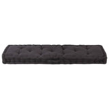 Cuscino per pavimento del pallet Vidaxl 120x40x7 cm di cotone nero