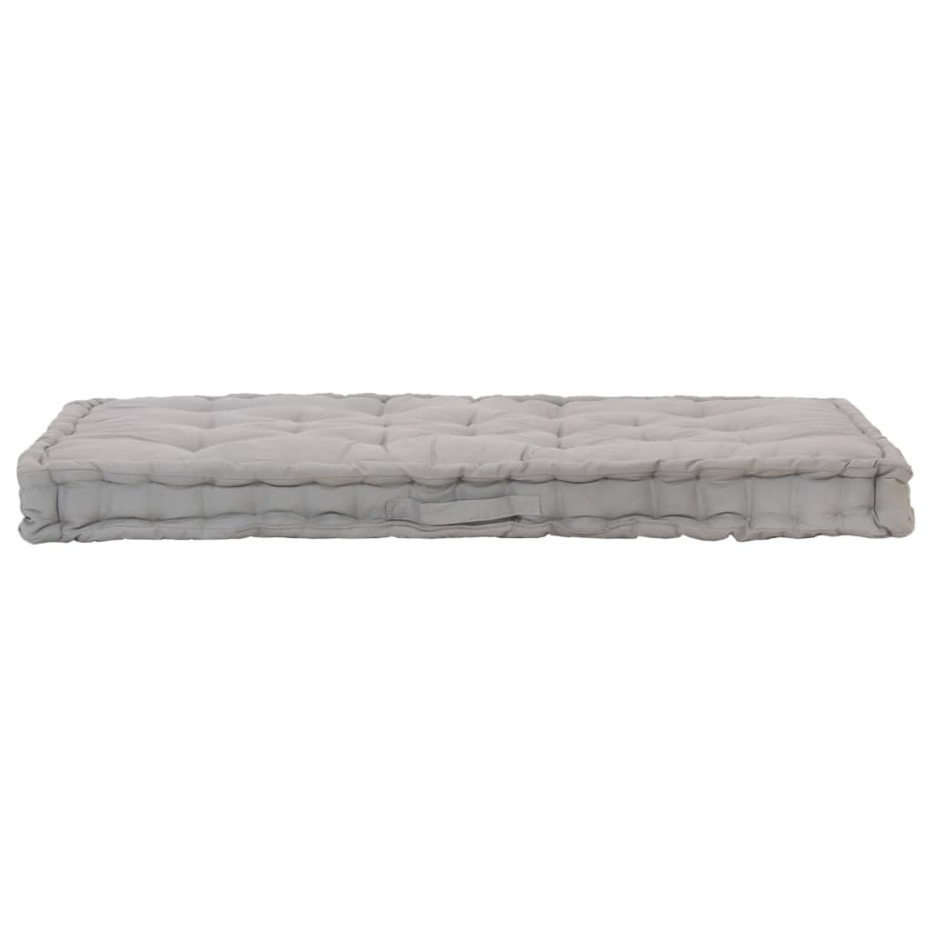 Vidaxl Pallet Floor Cushion 120x80x10 cm de algodón gris