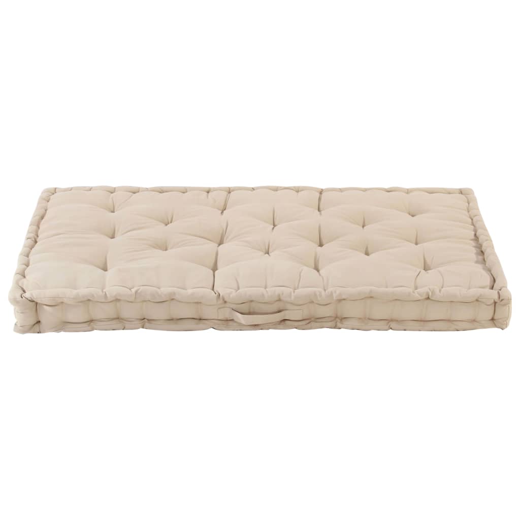 Vidaxl pallgulvpute 120x80x10 cm bomull beige