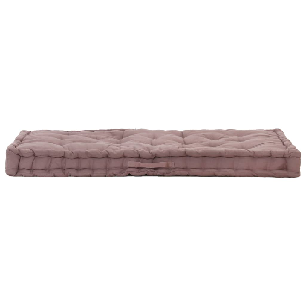 Vidaxl paleta talna blazina 120x80x10 cm bombažni taupe