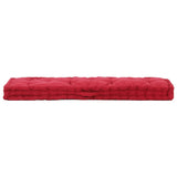 Cuscino per pavimento del pallet Vidaxl 120x40x7 cm di cotone borgogna rosso