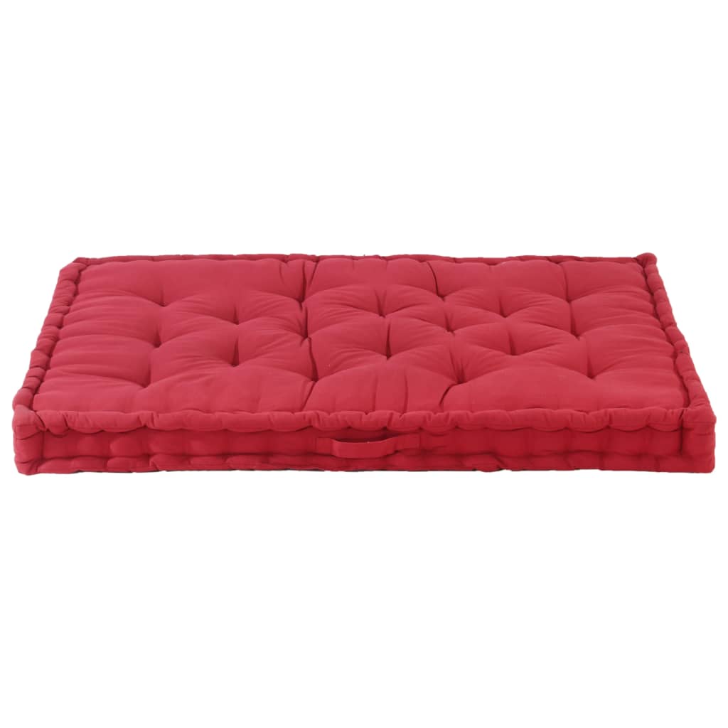 Coussin de plancher de palette vidaxl 120x80x10 cm de coton rouge bordeaux