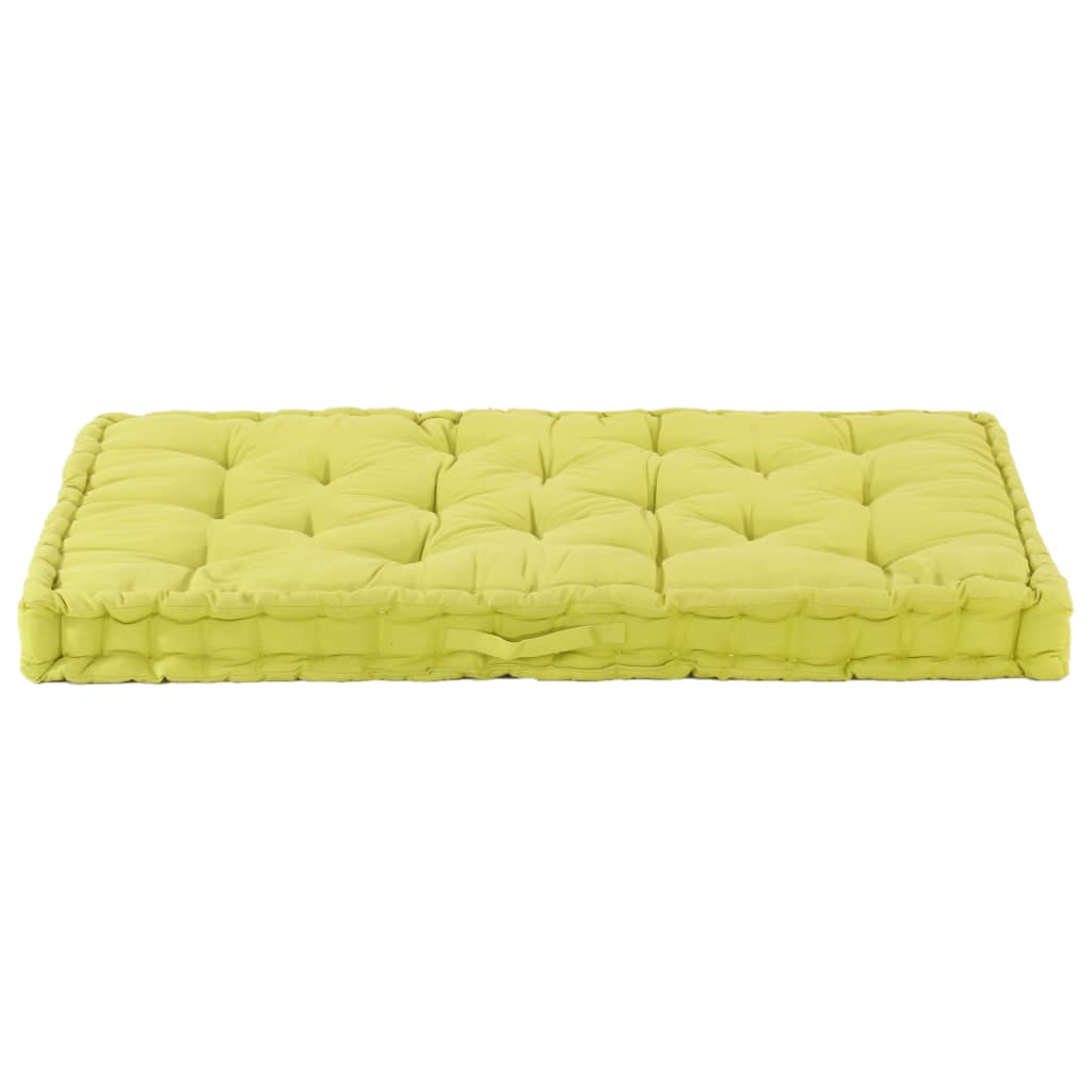 Coussin de plancher de palette vidaxl 120x40x7 cm vert coton