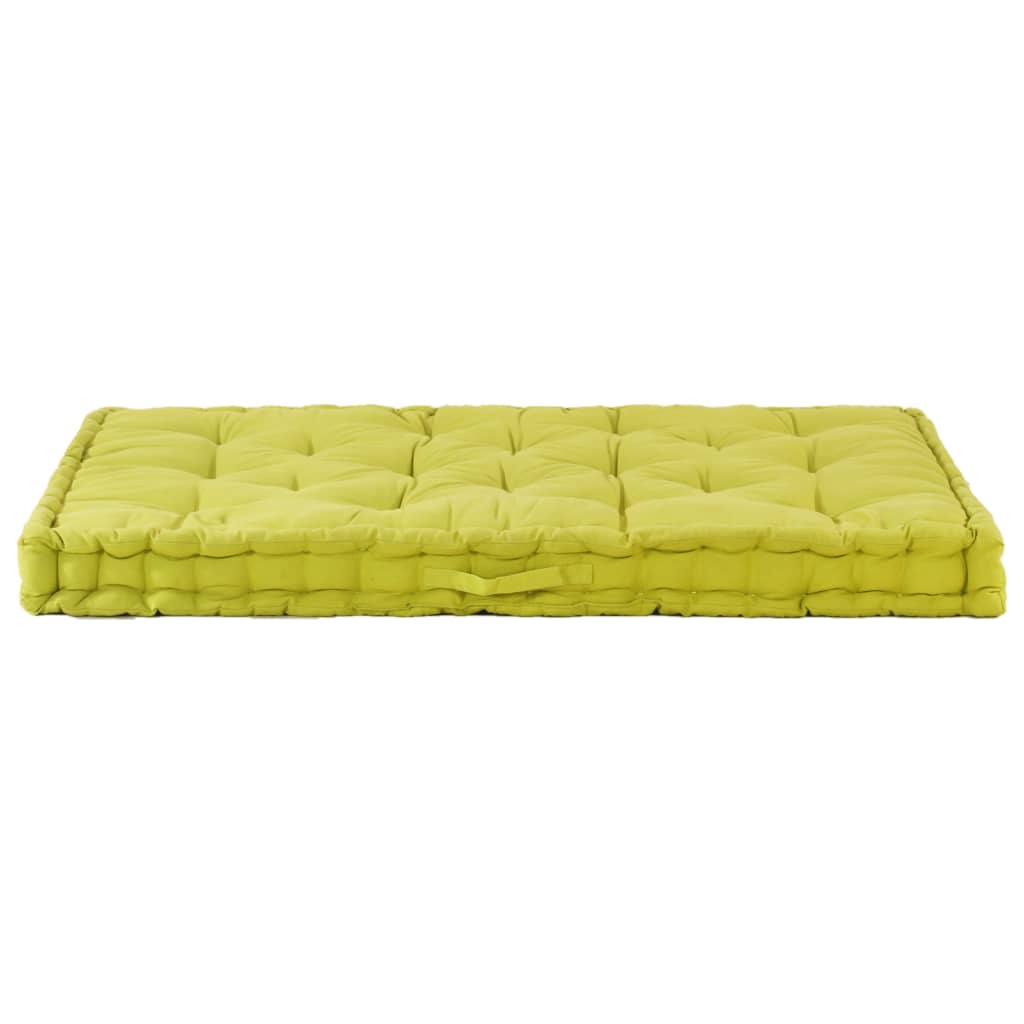 Cuscino per pavimento del pallet Vidaxl 120x80x10 cm di cotone verde