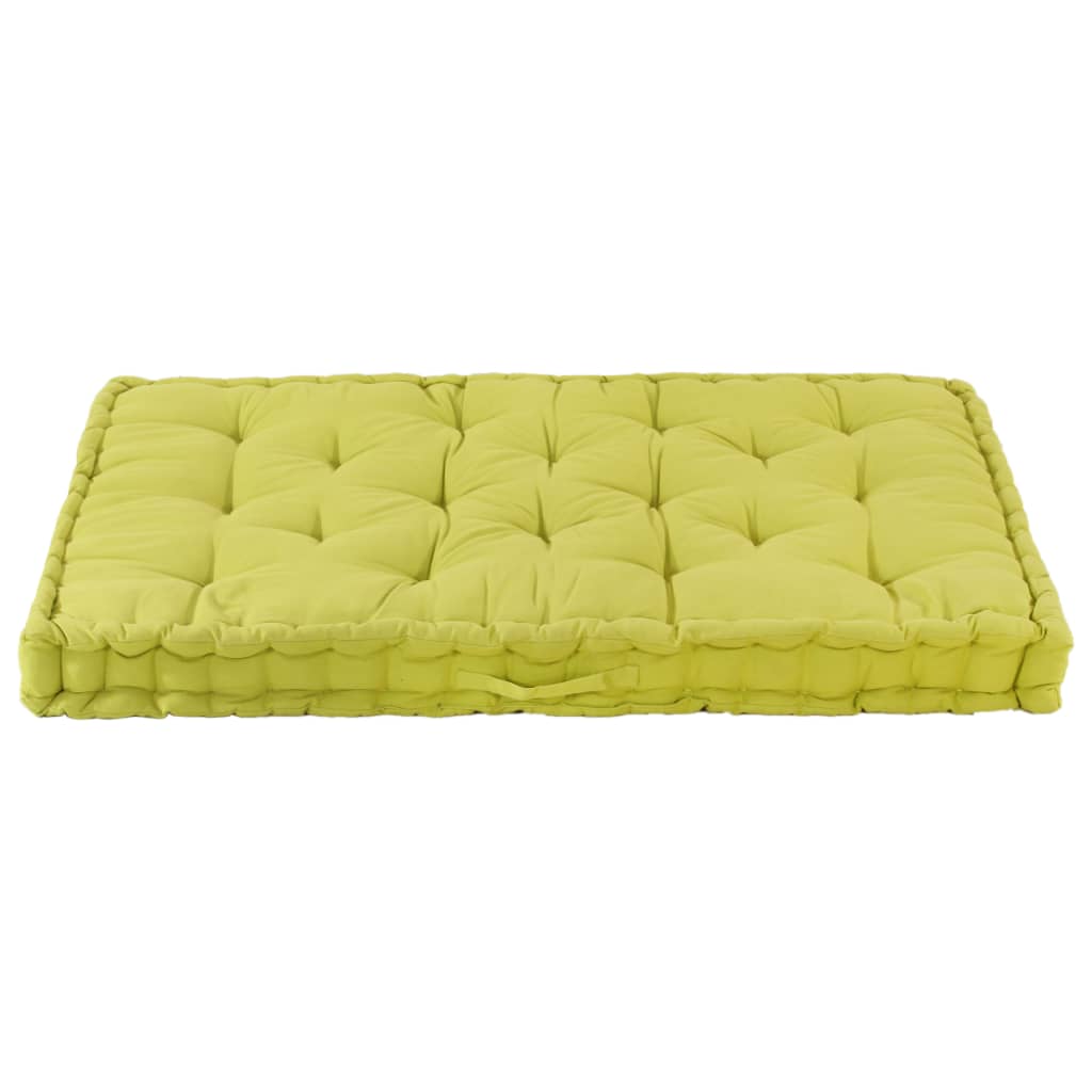 Vidaxl paleta talna blazina 120x80x10 cm bombažna zelena