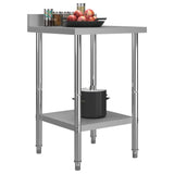 Vidaxl Kitchenwork table with splash screen 60x60x93 cm Stainless steel