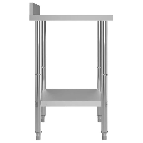 Vidaxl keukenwerktafel met spatscherm 60x60x93 cm roestvrij staal