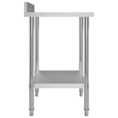 Vidaxl keukenwerktafel met spatscherm 80x60x93 cm roestvrij staal