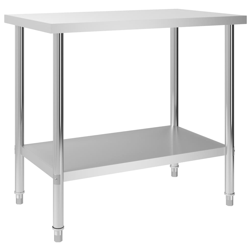 Vidaxl Kitchenwork Table 100x60x85 cm rustfritt stål