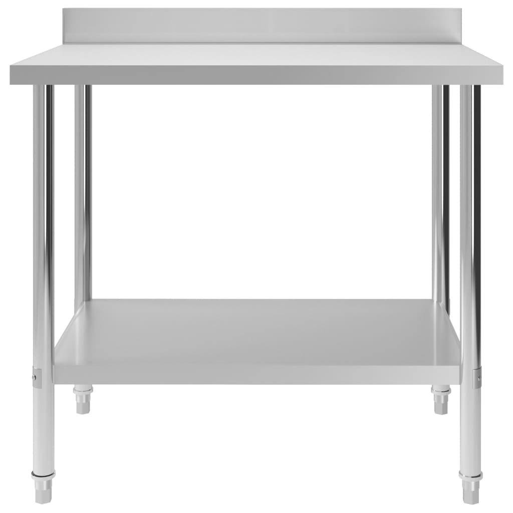 Vidaxl Kitchenwork Table med sprutskjerm 100x60x93 cm rustfritt stål