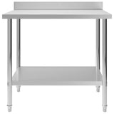 Vidaxl Kitchenwork table with splash screen 100x60x93 cm Stainless steel