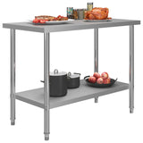 Vidaxl Kitchenwork Tabla 120x60x85 cm de acero inoxidable