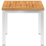 Vidaxl tuinbijzettafel 45x45x38 cm massief acaciahout roestvrij staal