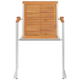Vidaxl tuinstoelen 2 st massief acaciahout en roestvrij staal