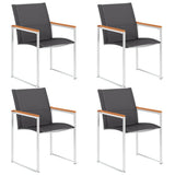 Vidaxl tuinstoelen 4 st textileen en roestvrij staal grijs
