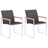 Vidaxl tuinstoelen 2 st textileen en roestvrij staal grijs