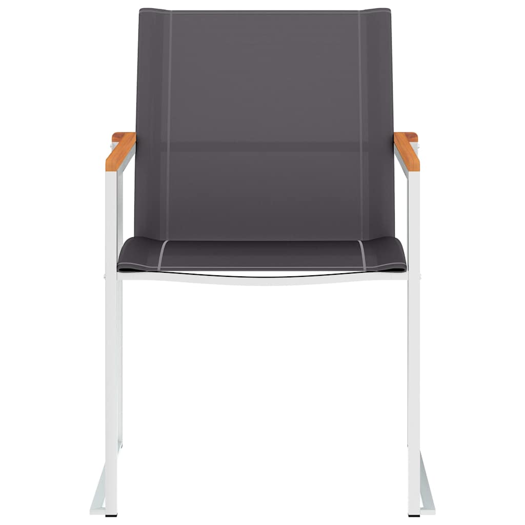 Vidaxl tuinstoelen 2 st textileen en roestvrij staal grijs